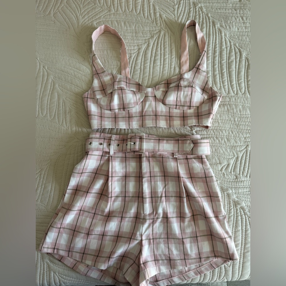 Pink Plaid Set